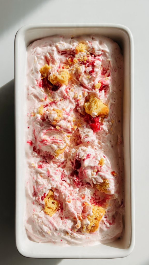 No-Churn Strawberry Shortcake Vegan Ice Cream