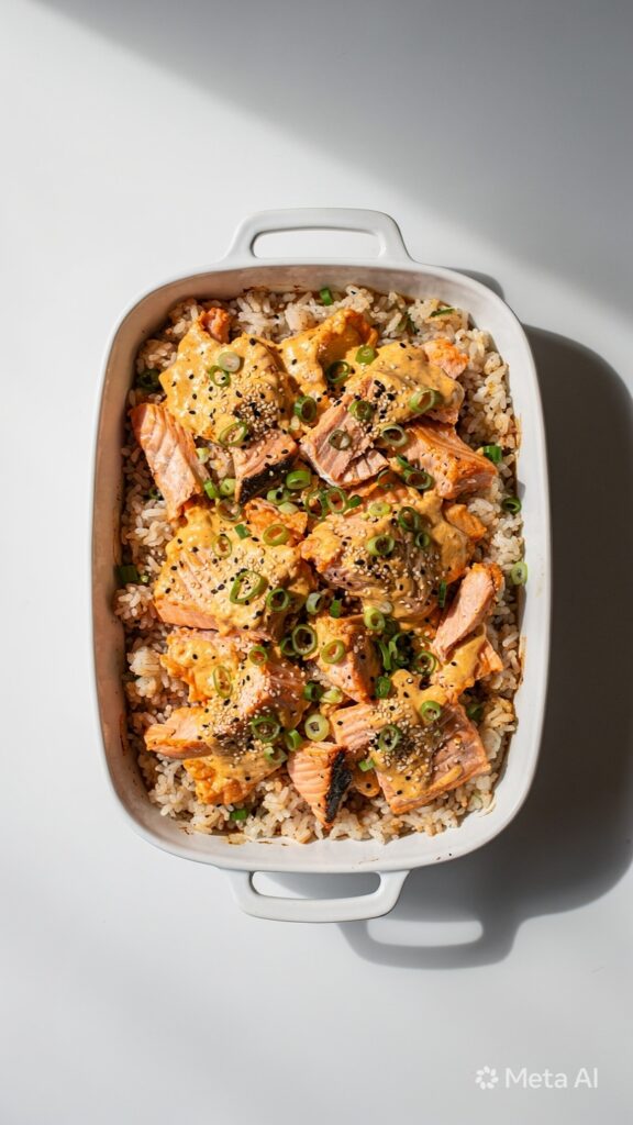 Spicy Salmon Sushi Bake