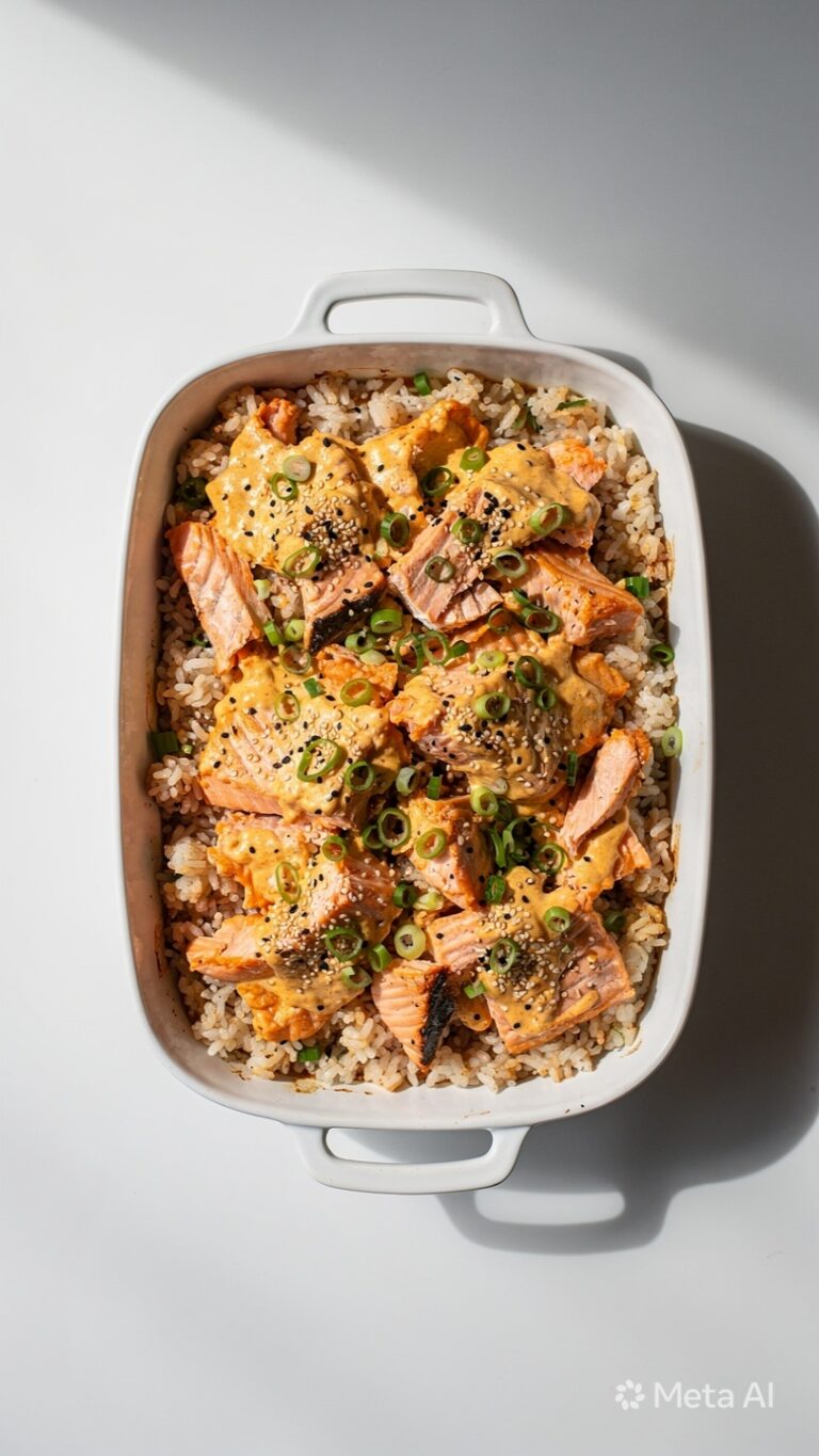 Spicy Salmon Sushi Bake