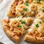 Garlic Butter Shrimp & Cheese Flatbread