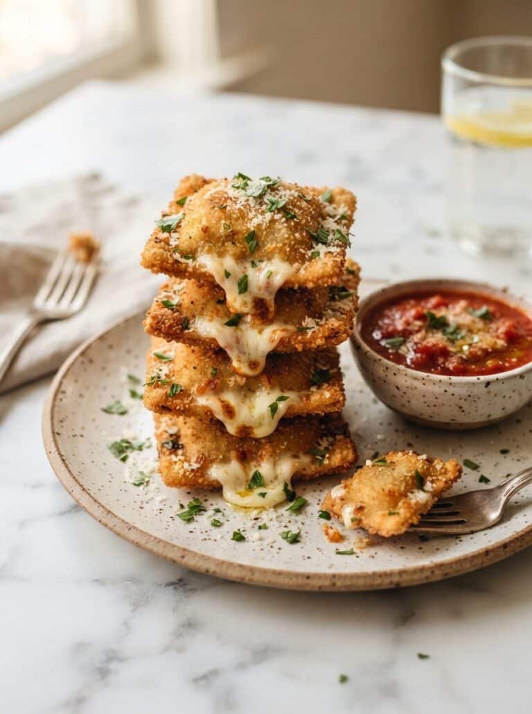 Crispy Ricotta Stuffed Ravioli