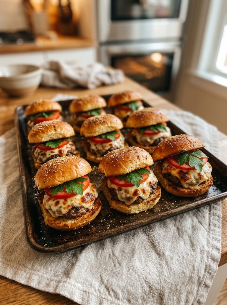 Ultimate Cheesy Pizza Burger Sliders