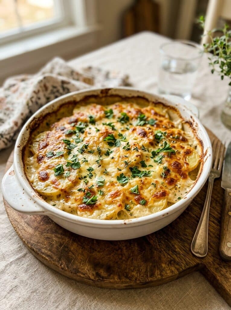 Creamy Garlic Herb Potatoes Casserole