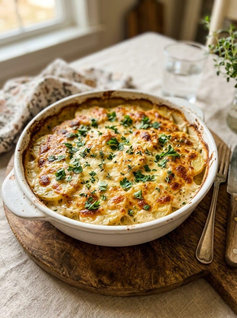 Creamy Garlic Herb Potatoes Casserole